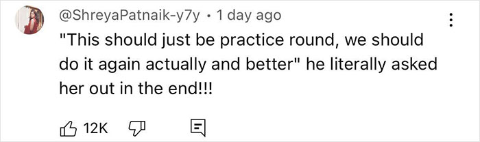 YouTube comment praising a video with Andrew Garfield and Amelia Dimoldenberg, calling it a "masterclass in seduction.