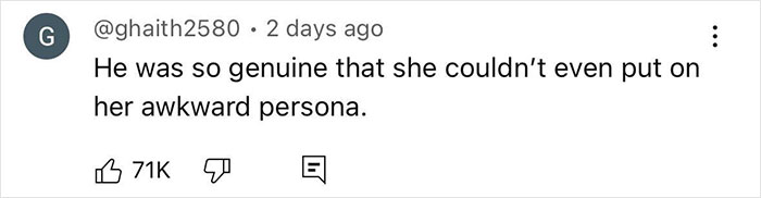 Comment with 71K likes on Andrew Garfield and Amelia Dimoldenberg's "masterclass in seduction" video.