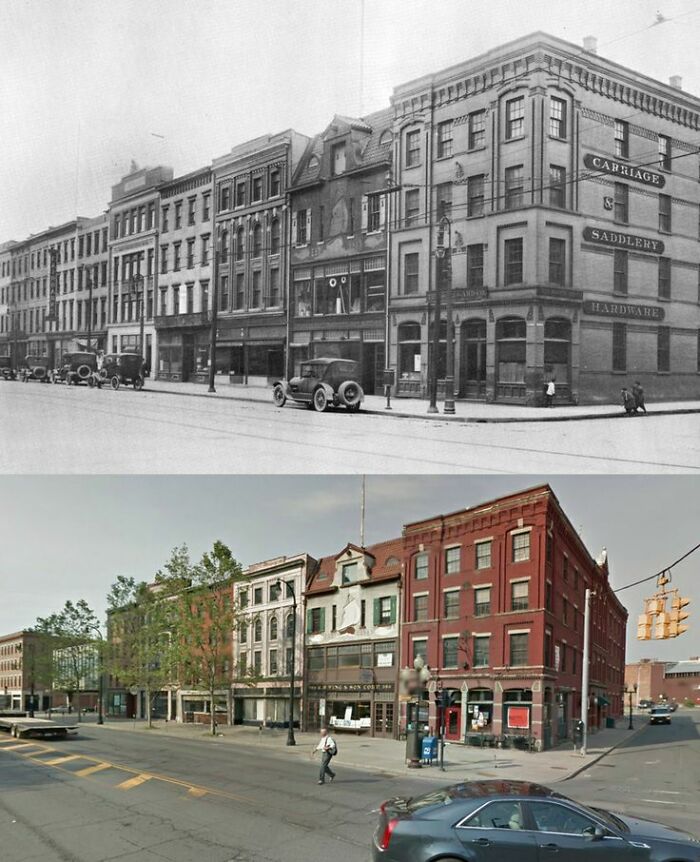 Broadway And Hudson Ave, Then And Now, Albany NY 1930s And 2013. (Al Quaglieri)