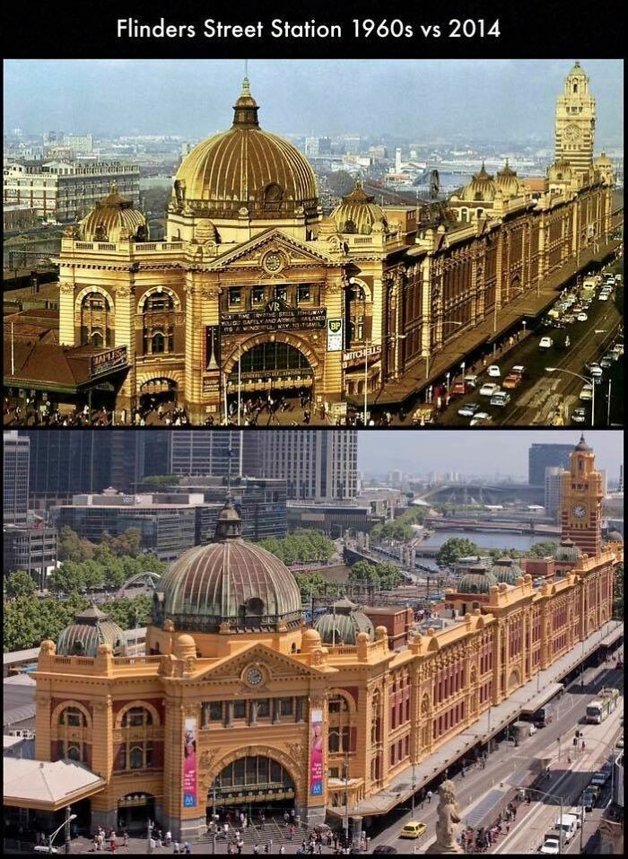 Flinder Street Station 1960 vs. 2014