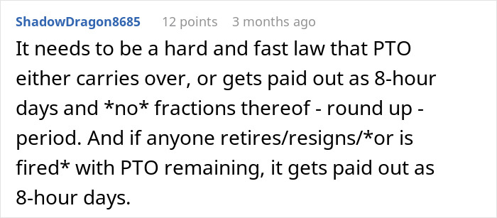 "Can&rsquo;t Carry Over 1 PTO Day? See You In February": Person Maliciously Complies