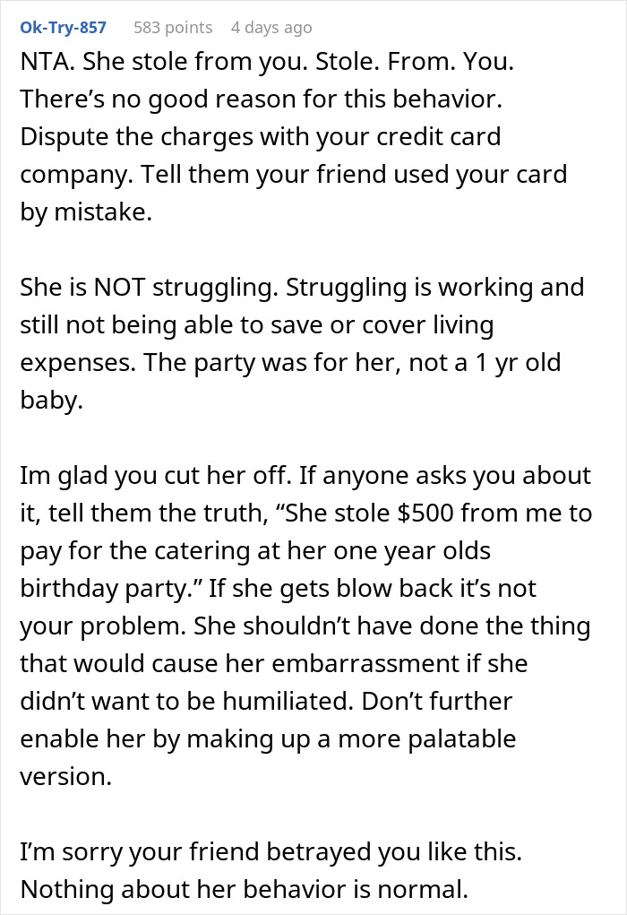 Mom Ruins Friendship With BFF After Expecting Her To Pay Hundreds For Catering At Son’s B-Day Mom Ruins Friendship With BFF After Expecting Her To Pay Hundreds For Catering At Son’s B-Day