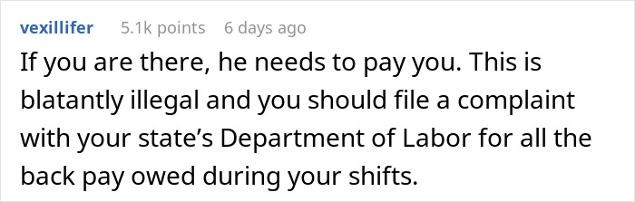 &ldquo;Boss Tells Me I Need To Clock Out When Restaurant Is Slow&rdquo;