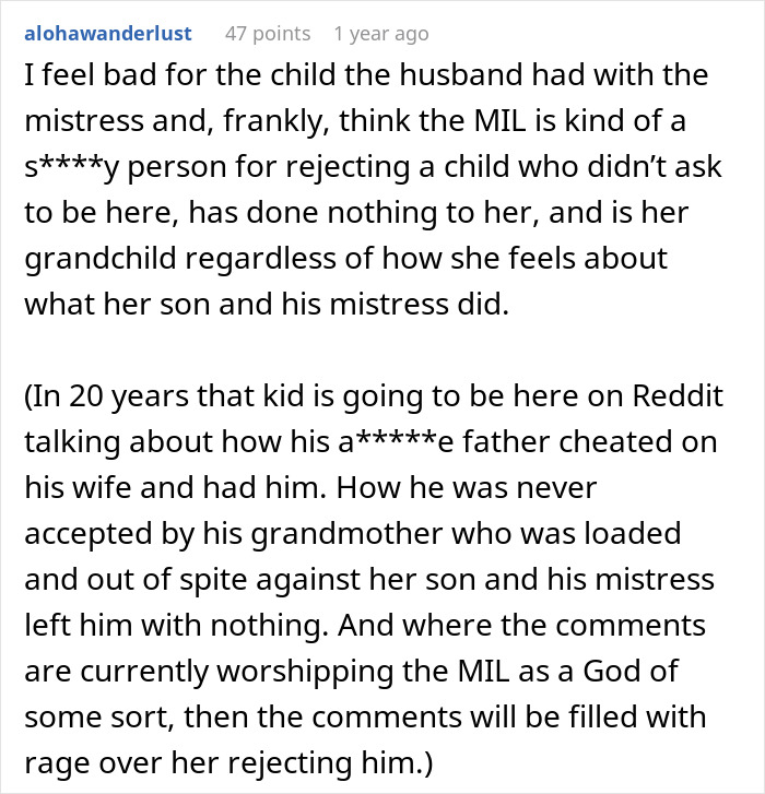 "Too Bad For Her": Ex-Husband And Mistress Think They're Getting MIL's Money, Are Very Wrong "Too Bad For Her": Ex-Husband And Mistress Think They're Getting MIL's Money, Are Very Wrong