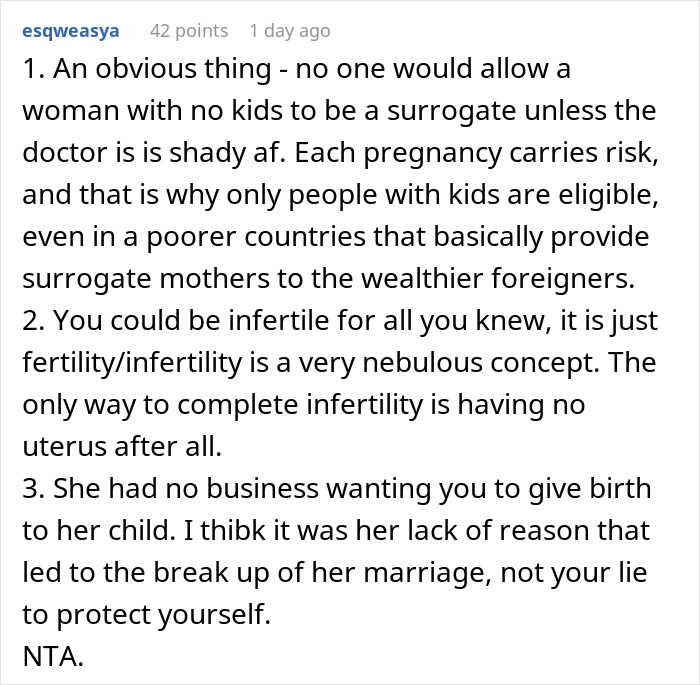 Woman Wants To Avoid Surrogacy, Tells Sister She’s Infertile, Sister Explodes When Truth Comes Out Woman Wants To Avoid Surrogacy, Tells Sister She’s Infertile, Sister Explodes When Truth Comes Out