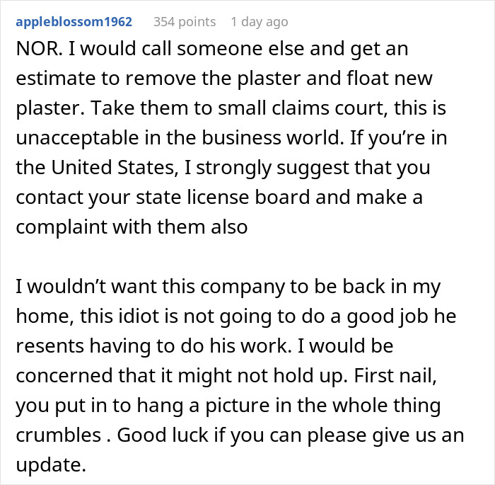 Woman Busts Worker Peeing In The Plaster Mix For Her Kitchen, Demands Company Take Everything Down Woman Busts Worker Peeing In The Plaster Mix For Her Kitchen, Demands Company Take Everything Down