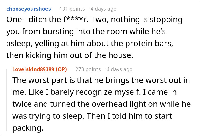 Man Wakes Up Wife As He Can't Find His Protein Bars, She Decides She's Had Enough Man Wakes Up Wife As He Can't Find His Protein Bars, She Decides She's Had Enough