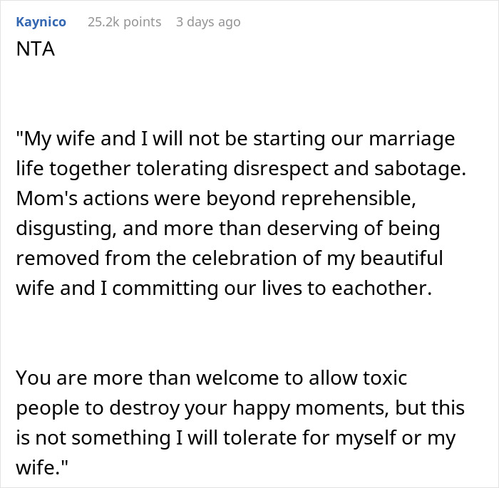 Mom&rsquo;s Last Attempt At Breaking Up Newlyweds Ends In Her Getting Kicked Out Of The Wedding