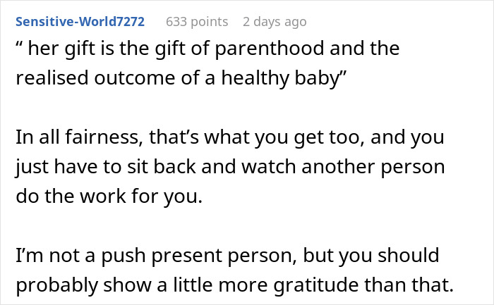 Husband Gets The Ick From Wife's "Push Present" Demands, Tells Her She's Not Worth It Husband Gets The Ick From Wife's "Push Present" Demands, Tells Her She's Not Worth It