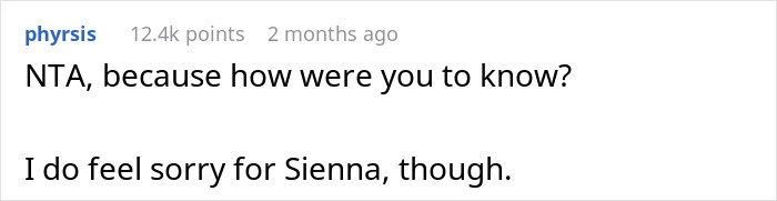 Reddit comment concerning a misunderstanding at a pre-wedding party. Reddit comment concerning a misunderstanding at a pre-wedding party.