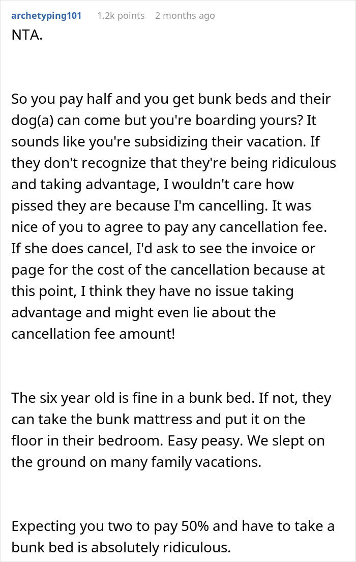 “I Don’t Feel We Are Wrong”: Couple Cancels Family Trip As They Were Given The Bunk Beds “I Don’t Feel We Are Wrong”: Couple Cancels Family Trip As They Were Given The Bunk Beds