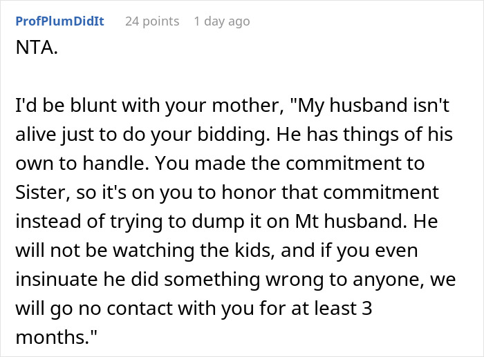 Grandma Hits The Roof After Daughter Blocks Her Plan To Dump Babysitting Duties On Son-In-Law Grandma Hits The Roof After Daughter Blocks Her Plan To Dump Babysitting Duties On Son-In-Law