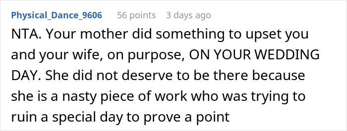 Mom&rsquo;s Last Attempt At Breaking Up Newlyweds Ends In Her Getting Kicked Out Of The Wedding