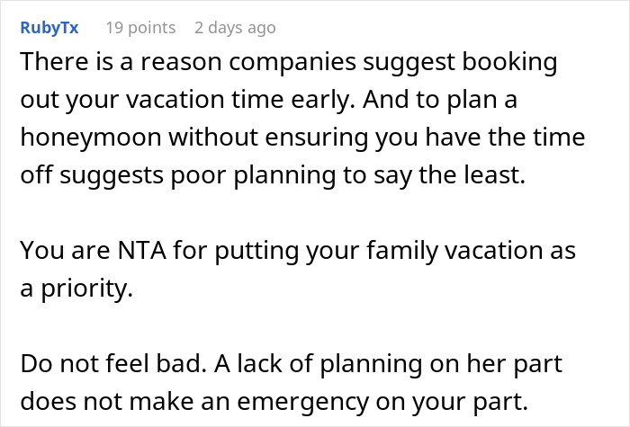 Person Plans Vacation Almost A Year In Advance, Is Chastised For Refusing To Switch With A Bride