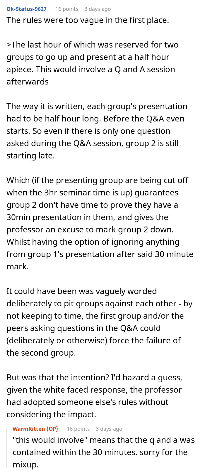 Students Turn Professor's Strict Scheduling Rules Against Him In Perfectly Timed Move