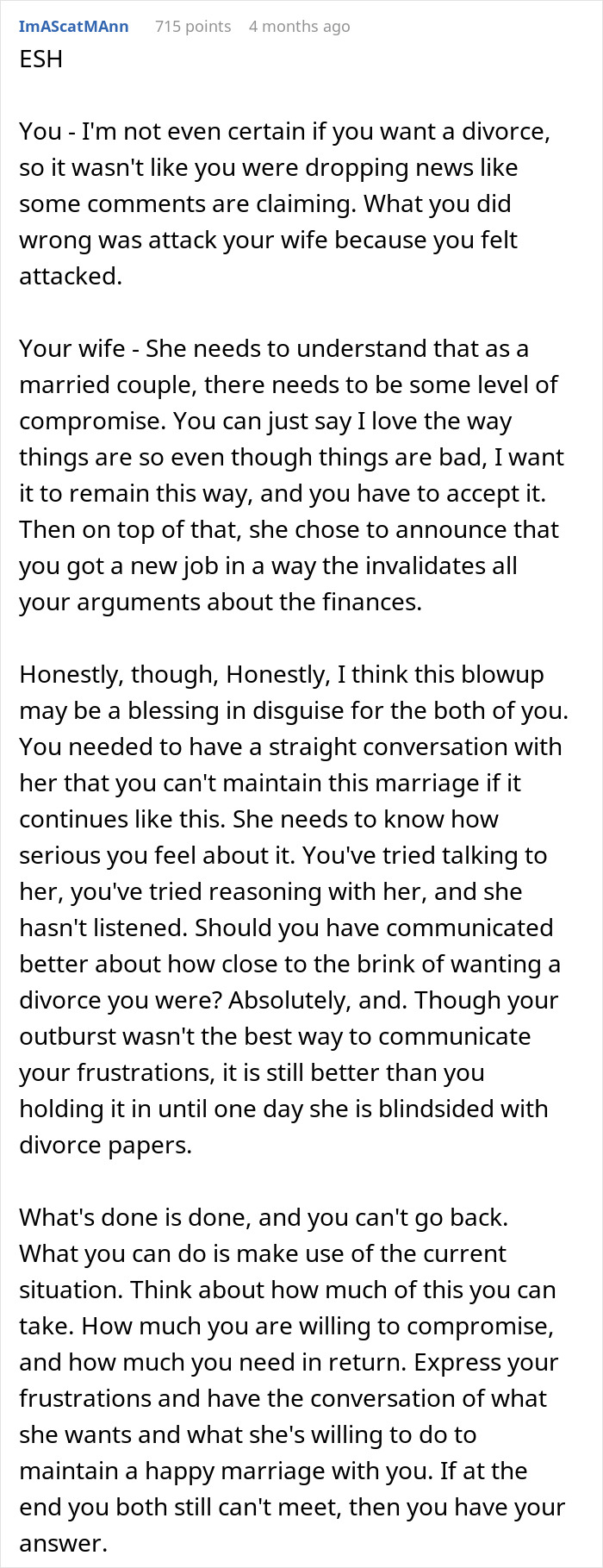 Man Threatens Wife With Divorce During Dinner With Her Parents, Watches It All Fall Apart 