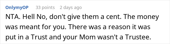 Teen Faces Family’s Guilt Trip Over His Inheritance, Refuses To Share It With “Random Kids” Teen Faces Family’s Guilt Trip Over His Inheritance, Refuses To Share It With “Random Kids”