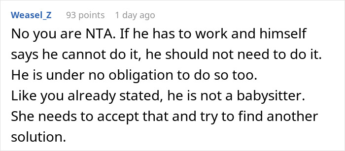 Grandma Hits The Roof After Daughter Blocks Her Plan To Dump Babysitting Duties On Son-In-Law Grandma Hits The Roof After Daughter Blocks Her Plan To Dump Babysitting Duties On Son-In-Law