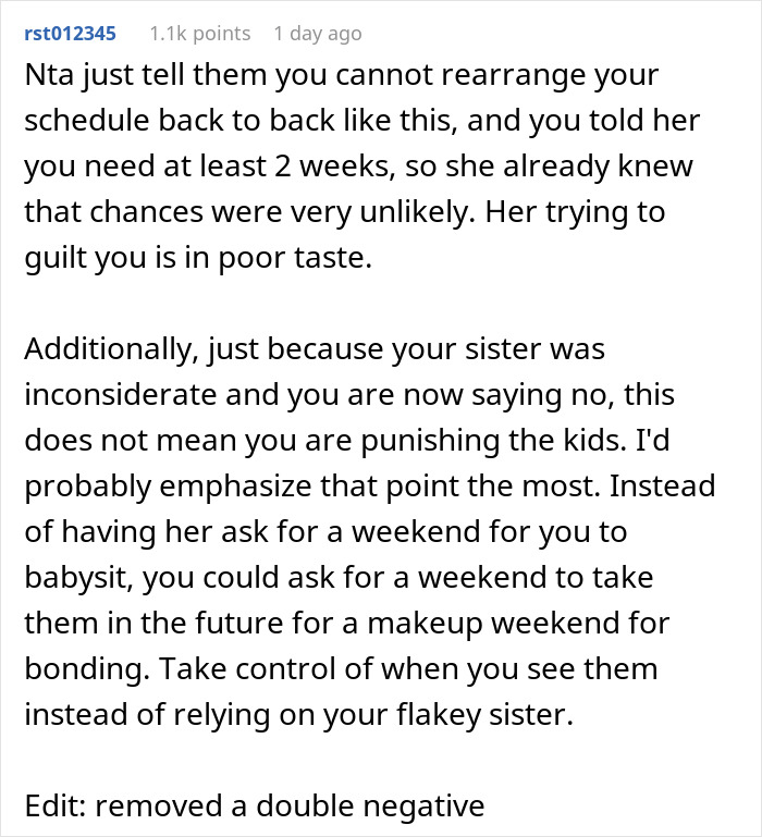 Uncle Changes All His Plans To Babysit Sister's Kids, Refuses To Help Ever Again After She Cancels Uncle Changes All His Plans To Babysit Sister's Kids, Refuses To Help Ever Again After She Cancels