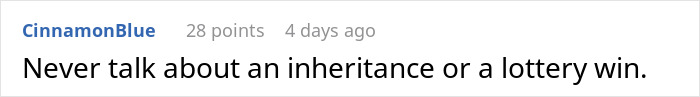 Comment on inheritance and privacy advice in a discussion thread. Comment on inheritance and privacy advice in a discussion thread.