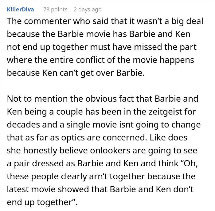 “AITA For Telling My Husband He Shouldn’t Do Matching Ken/Barbie Costumes With His Female Coworker?” “AITA For Telling My Husband He Shouldn’t Do Matching Ken/Barbie Costumes With His Female Coworker?”