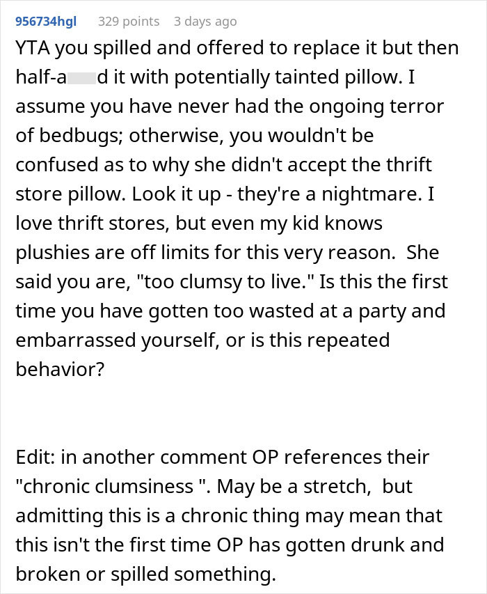 Woman Vows To Replace Her Friend's Ruined $70 Pillow, But Offers A Thrifted Version, Owner Fumes