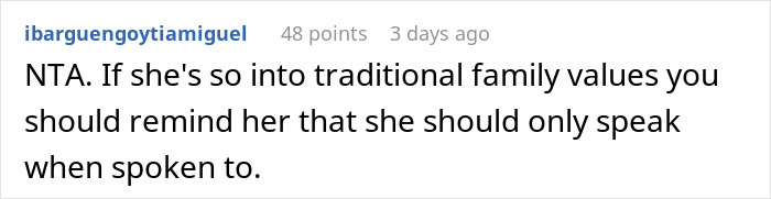 "She Is Big Mad": SIL Won't Shut Up About Family's Eating Habits, Is Put In Her Place "She Is Big Mad": SIL Won't Shut Up About Family's Eating Habits, Is Put In Her Place