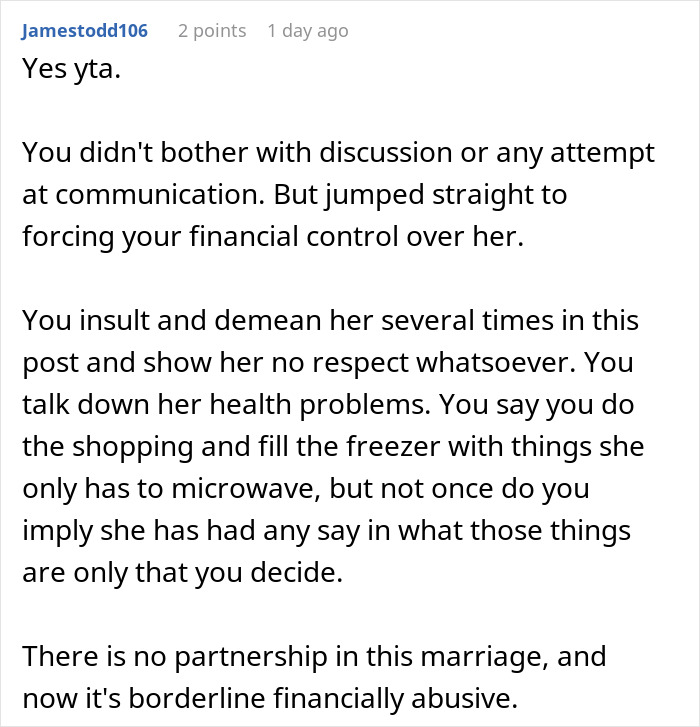 Wife Accuses Husband Of &lsquo;Starving Her&rsquo; After He Cancels Credit Card Due To $1,176 Takeout Bill