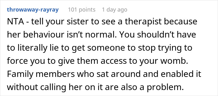 Woman Wants To Avoid Surrogacy, Tells Sister She’s Infertile, Sister Explodes When Truth Comes Out Woman Wants To Avoid Surrogacy, Tells Sister She’s Infertile, Sister Explodes When Truth Comes Out