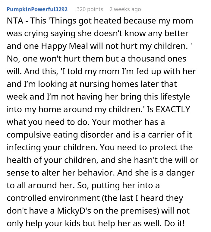 Woman Feeds Grandchildren Food From McDonald’s, Says “She Doesn’t Know Any Better” Woman Feeds Grandchildren Food From McDonald’s, Says “She Doesn’t Know Any Better”