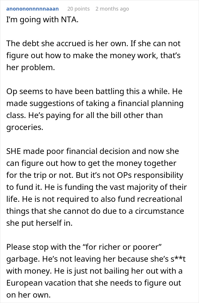 Husband Refuses To Buy Wife A Plane Ticket For Family Vacation: &ldquo;This Is Her Own Fault&rdquo;