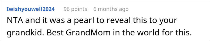 Comment praising grandmother for stepping in during a mother-daughter scolding incident.