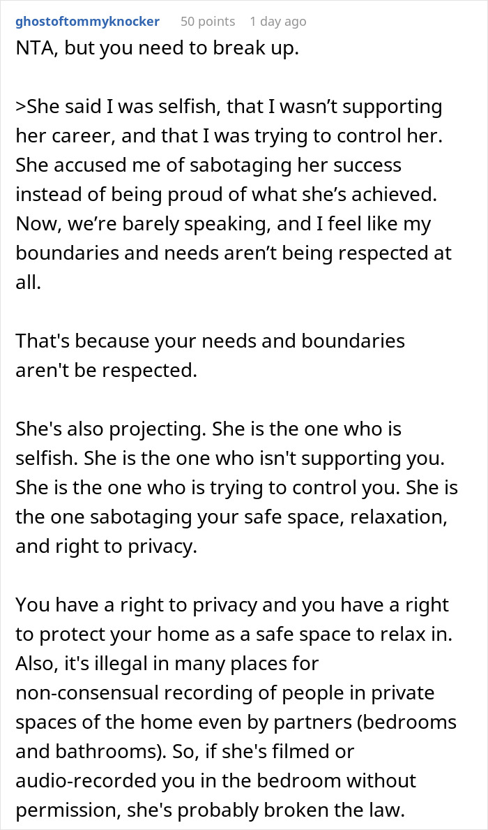 Man Asks If He&rsquo;s A Jerk To Kick GF Out Of The House Because Of Her New Career