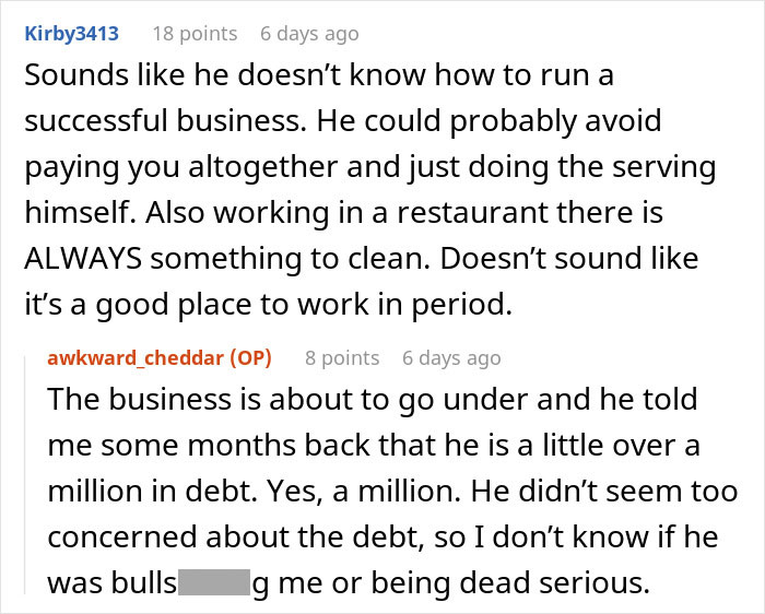 &ldquo;Boss Tells Me I Need To Clock Out When Restaurant Is Slow&rdquo;