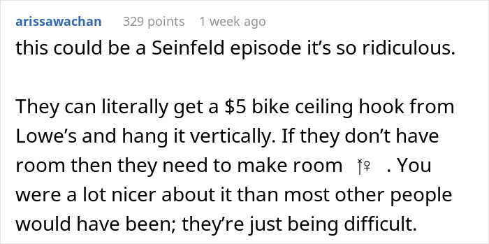Guy Sick Of Lady's Bike Blocking Hall, Gets It Removed By Property Management As She Won't Listen Guy Sick Of Lady's Bike Blocking Hall, Gets It Removed By Property Management As She Won't Listen