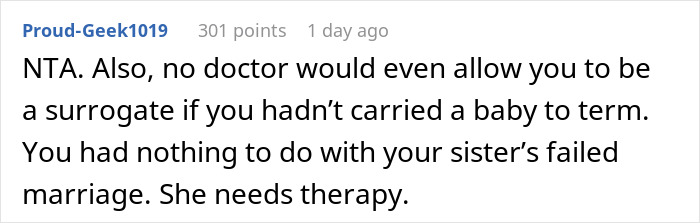Woman Wants To Avoid Surrogacy, Tells Sister She’s Infertile, Sister Explodes When Truth Comes Out Woman Wants To Avoid Surrogacy, Tells Sister She’s Infertile, Sister Explodes When Truth Comes Out