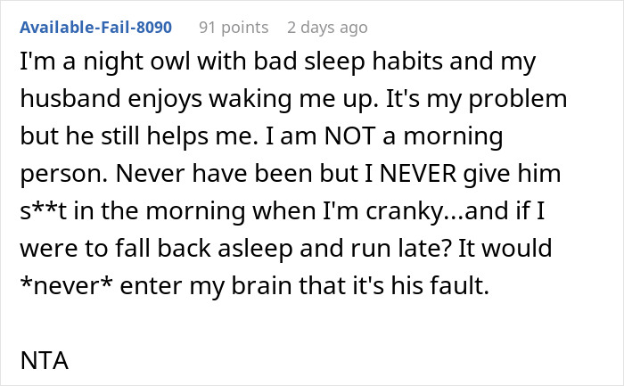 Guy Refuses To Keep Waking Up His GF, She Loses Her Job: "Started Shrieking" Guy Refuses To Keep Waking Up His GF, She Loses Her Job: "Started Shrieking"