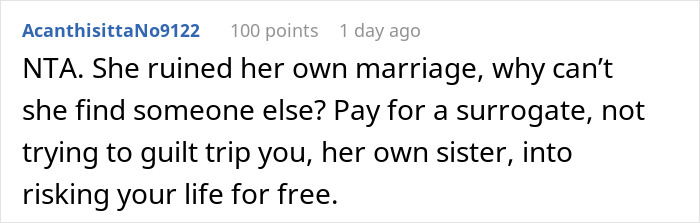 Woman Wants To Avoid Surrogacy, Tells Sister She’s Infertile, Sister Explodes When Truth Comes Out Woman Wants To Avoid Surrogacy, Tells Sister She’s Infertile, Sister Explodes When Truth Comes Out