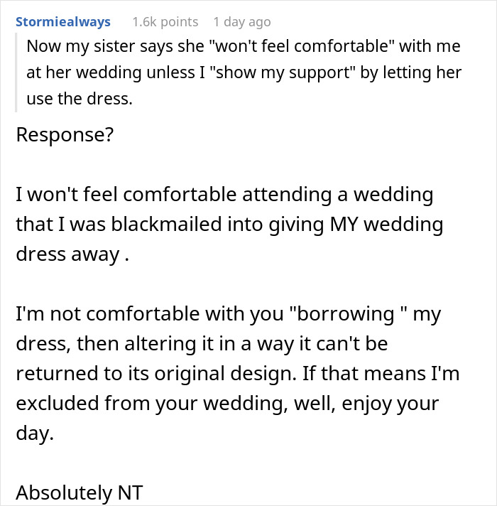 Woman Wants To Ruin Sister&rsquo;s Dress For Her Wedding, Gets Upset When She&rsquo;s Told &lsquo;No&rsquo;