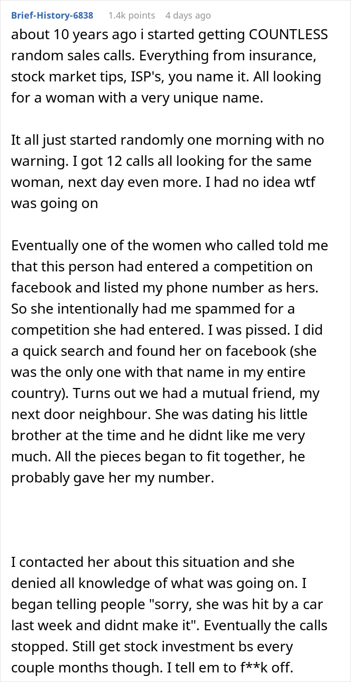 Woman Refuses To Change Her Phone Number, Current Owner Starts Making Her Life Hell Woman Refuses To Change Her Phone Number, Current Owner Starts Making Her Life Hell