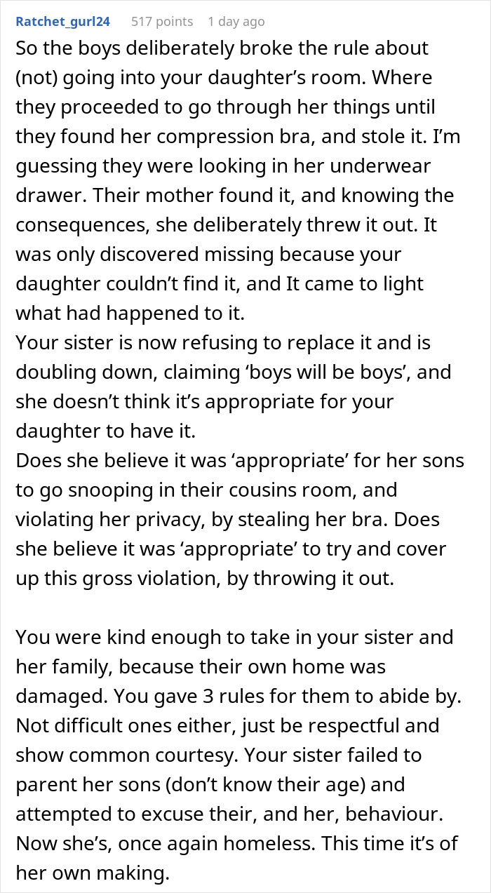 Lady Livid Over Sis Tossing Daughter's Expensive Bra And Refusing To Pay Her Back, Kicks Her Out