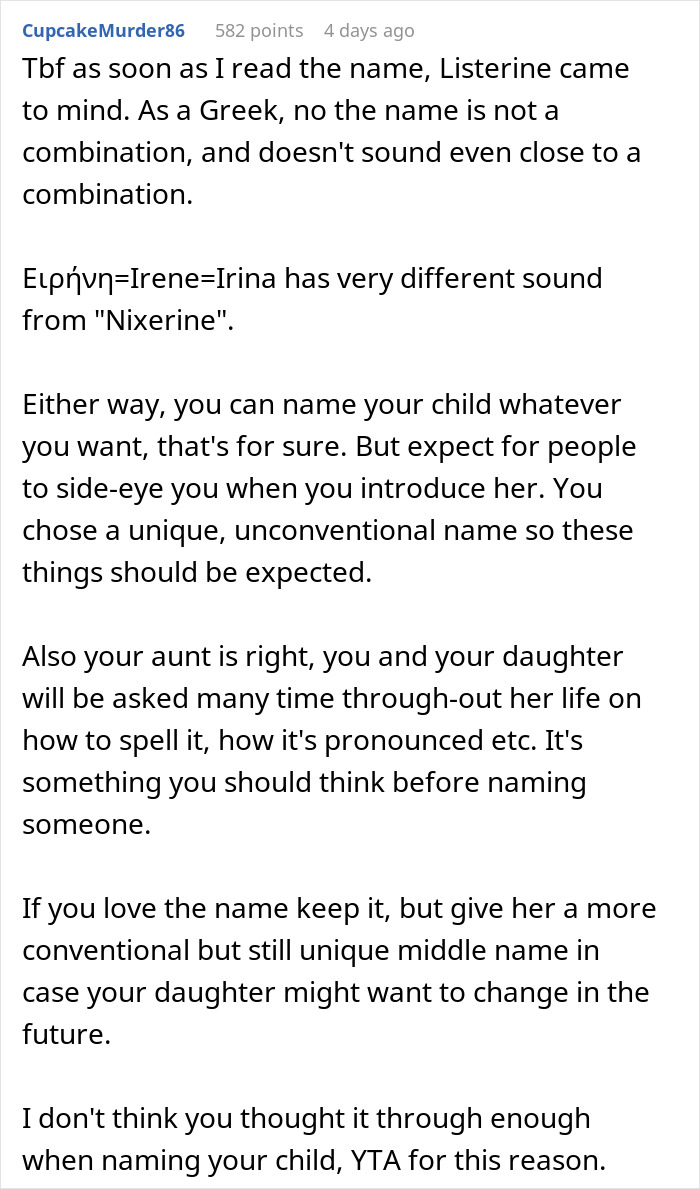 Mom Gets A Reality Check About Her &ldquo;Unique&rdquo; Baby Name After Aunt Bursts Out Laughing