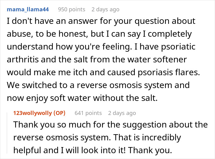 Woman Suspects Hubby Turned On Soft Water To &ldquo;Test&rdquo; Her Eczema, Worries About Her Marriage