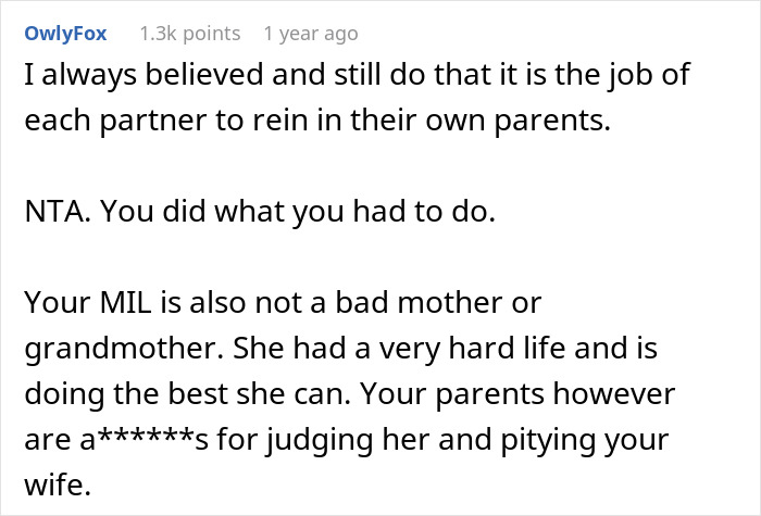 Man&rsquo;s Parents Blast His MIL For Lack Of Support Despite Her Difficult Past, He Shows Them The Door