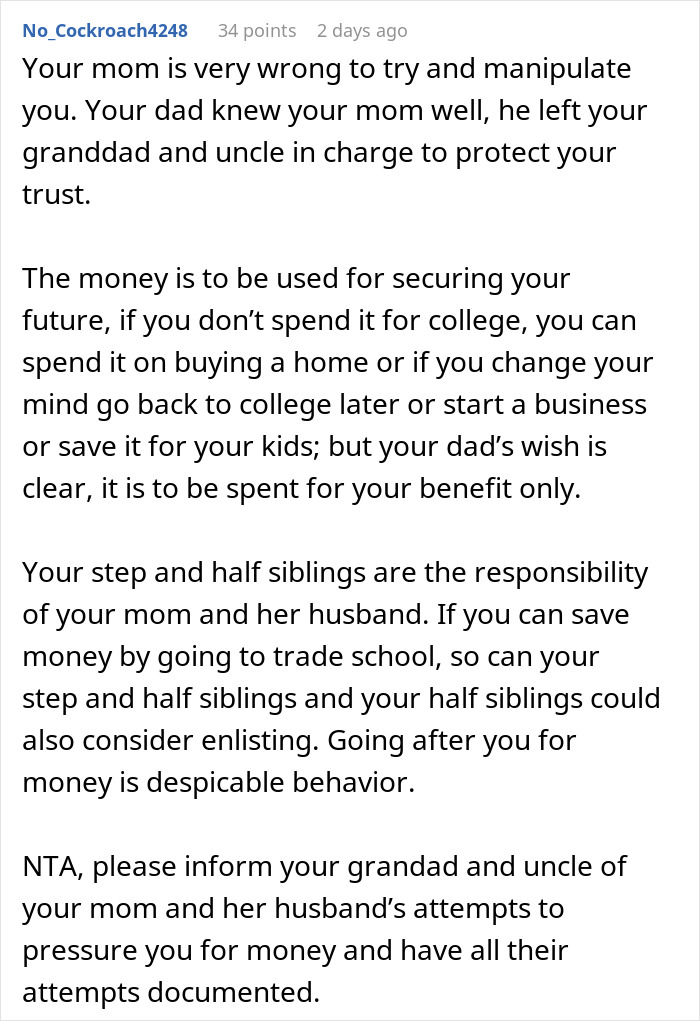 Teen Faces Family’s Guilt Trip Over His Inheritance, Refuses To Share It With “Random Kids” Teen Faces Family’s Guilt Trip Over His Inheritance, Refuses To Share It With “Random Kids”