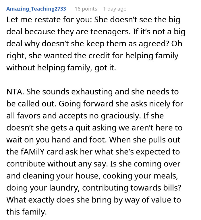 Grandma Hits The Roof After Daughter Blocks Her Plan To Dump Babysitting Duties On Son-In-Law Grandma Hits The Roof After Daughter Blocks Her Plan To Dump Babysitting Duties On Son-In-Law