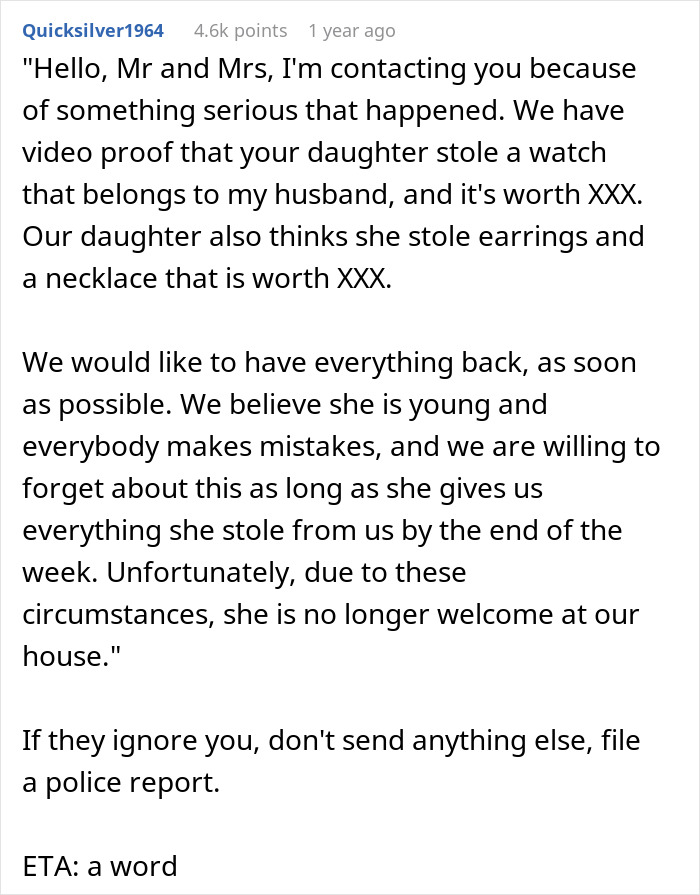 18YO Steals $6K Worth Of Things From Friend's House, Parents Worry About Teen's Future 18YO Steals $6K Worth Of Things From Friend's House, Parents Worry About Teen's Future