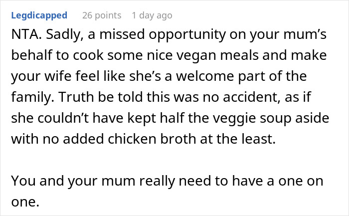 Family Drama Erupts As MIL Doesn't Serve Anything Vegan DIL Can Eat For Dinner, Spouses Leave