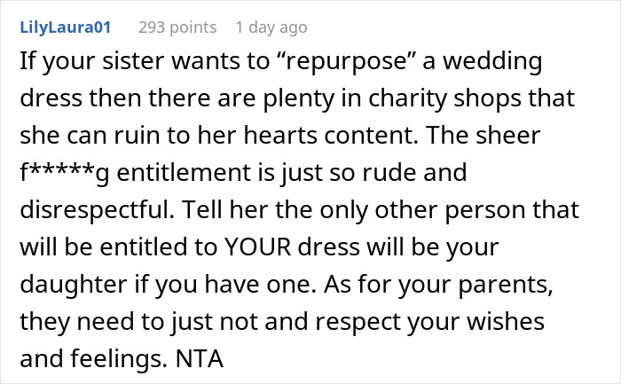 Woman Wants To Ruin Sister&rsquo;s Dress For Her Wedding, Gets Upset When She&rsquo;s Told &lsquo;No&rsquo;