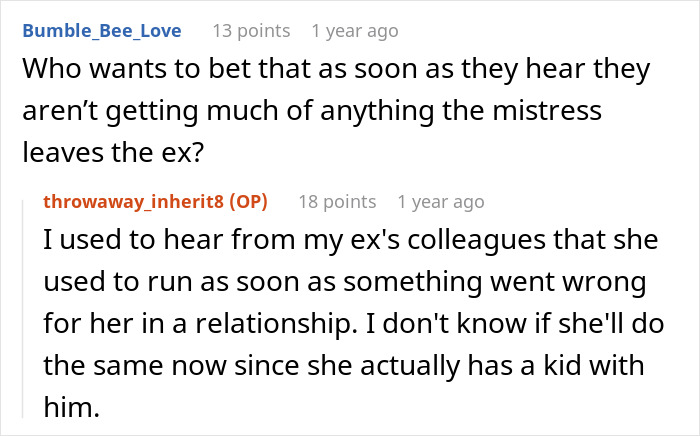"Too Bad For Her": Ex-Husband And Mistress Think They're Getting MIL's Money, Are Very Wrong "Too Bad For Her": Ex-Husband And Mistress Think They're Getting MIL's Money, Are Very Wrong